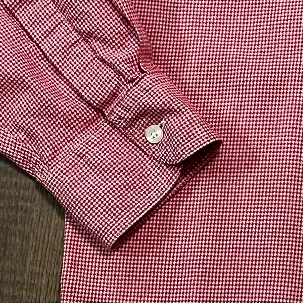 CHAPS Ralph‎ Lauren Men's L RED Checked Long Sleeve Button-Down Shirt CREST LOGO - Picture 9 of 12